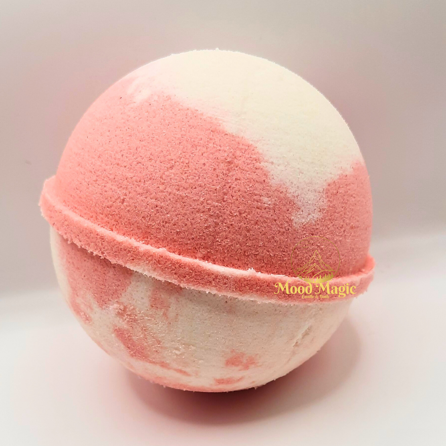 9oz+ Strawberry Snowball Hemp Oil Bath Bombs, pink and wwhir. 